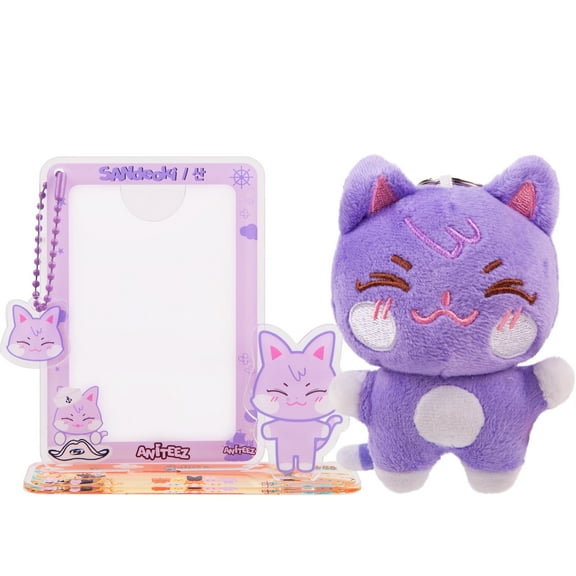 ATEEZ ANiTEEZ Collection Plush Keychain & Acrylic Stand Card Holder Set - Fits 3in Photocards (Member Assortment)