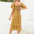 thumbnail image 5 of Maternity Dress for Women Floral Square Neck Maternity Maxi Dress Elegant Smocked Waist Flowy A-Line Casual Long Dress for Pregnancy Photoshoot Maternity Clothes, 5 of 6
