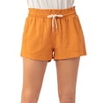 thumbnail image 2 of URBAN DAIZY Women's Casual Linen Shorts Elastic Waist Rope Drawstring with Pockets Pull On Summer Beach Pants A42_6587 Mango M, 2 of 6