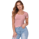 thumbnail image 1 of Camiseta de Canalé Entallada para Mujer, Talla XXL, Color Rosa, 1 of 9