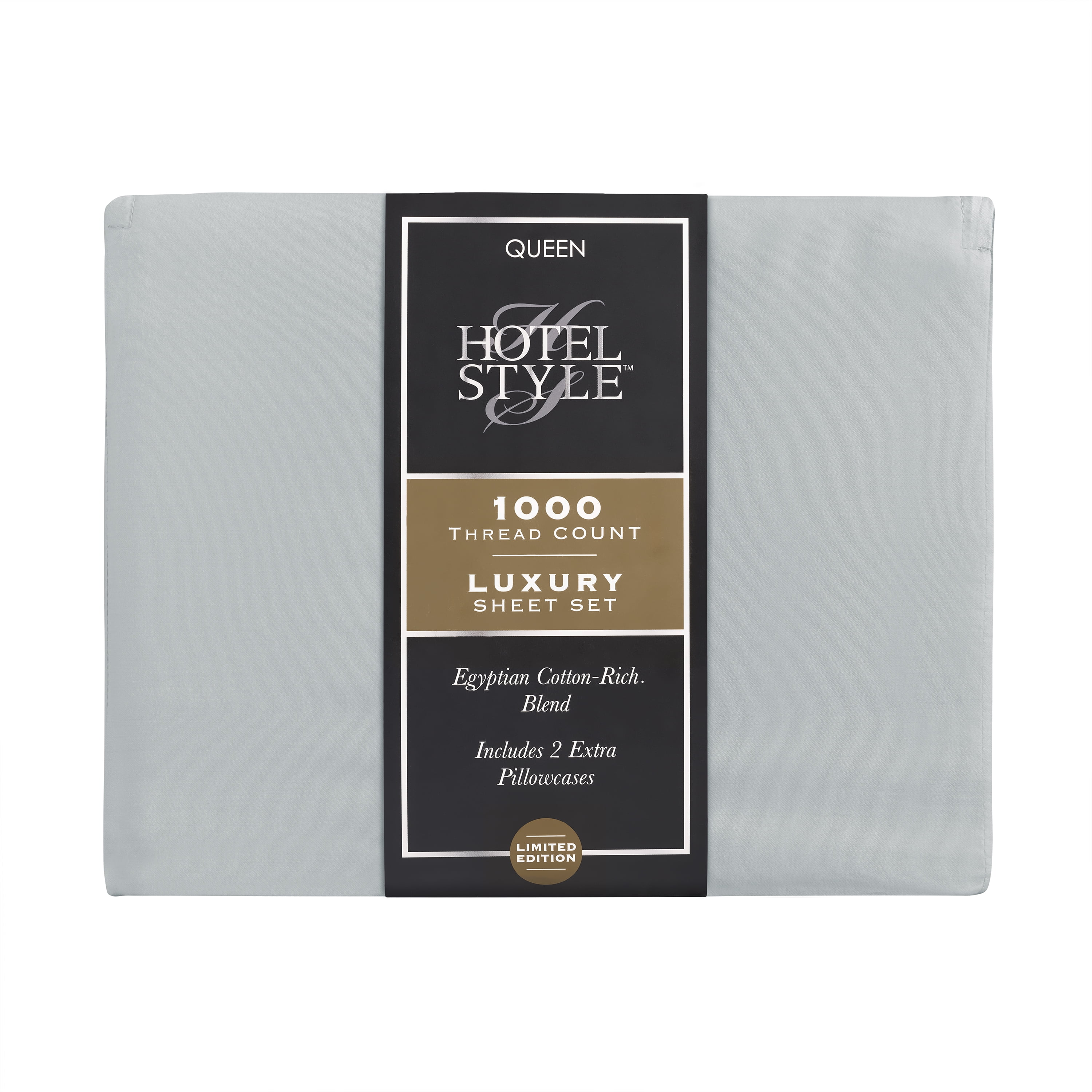Hotel Style 1000 Tread Count Soft Silver Egyptian Cotton Luxury Bed Sheet Set, Queen
