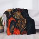 thumbnail image 3 of Balery Fiery Floral Pattern Manta de Franela con Dibujo, Lujo Ultra Suave y Cálido, Antipelusa y Resistente a las Arrugas para Cama, Sofá, Camping -50"x40", 3 of 6