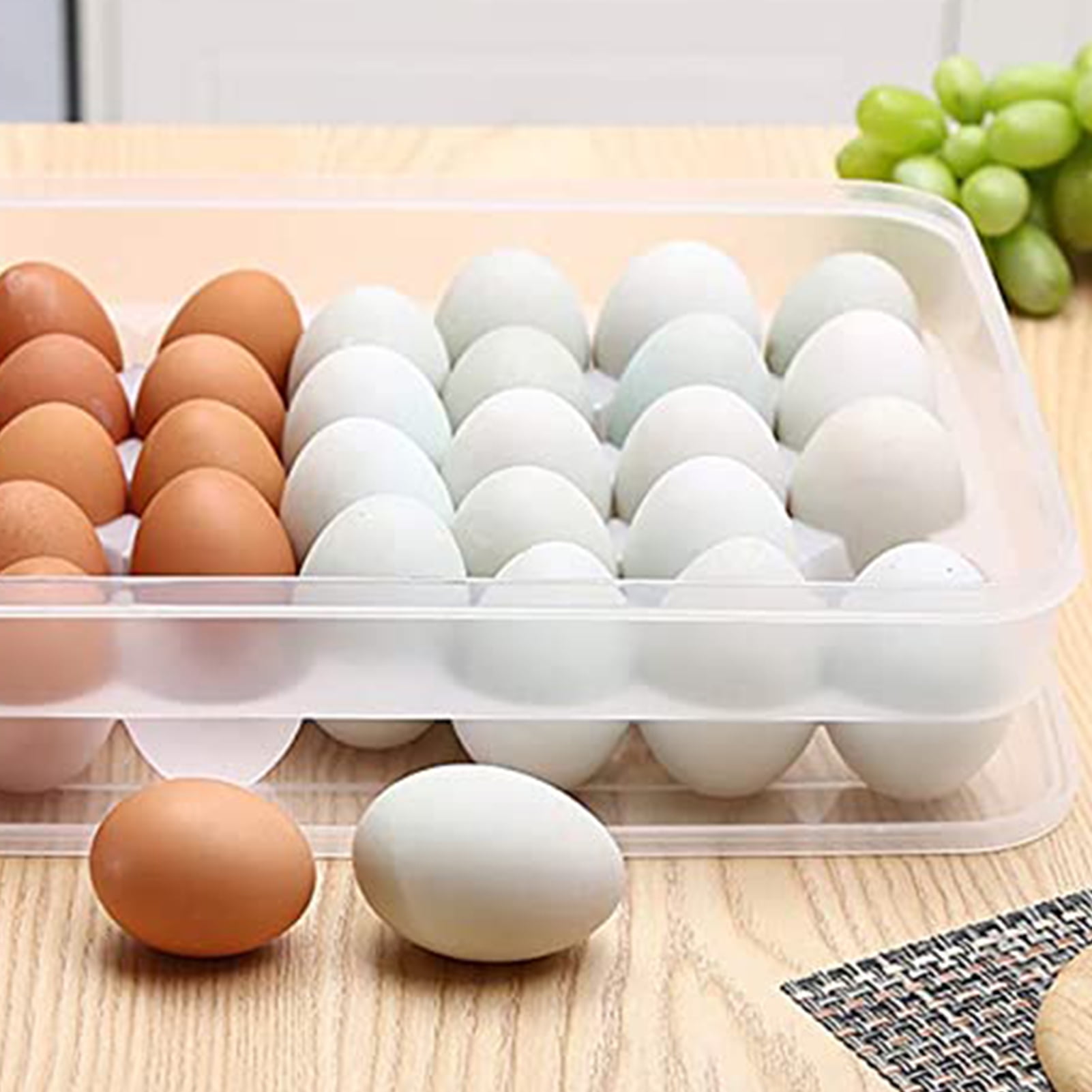 Ayyufe 34 Grid Egg Storage Box Food Container Egg Refrigerator Storage Box Household Kitchen Transparent Box Egg Box Shelf