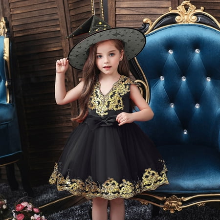 

BTJX Kids Girls Pageant Dress Party Child Gown Princess Dress Hat Set