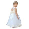 thumbnail image 2 of Ekidsbridal Girl Christening Flower Girl Dress - Ivory Lace Heart Cutout with Petals 185T-A (Size: M-12), 2 of 5