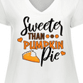 thumbnail image 4 of Inktastic Thanksgiving Sweeter Than Pumpkin Pie Women's Plus Size V-Neck T-Shirt, 4 of 5
