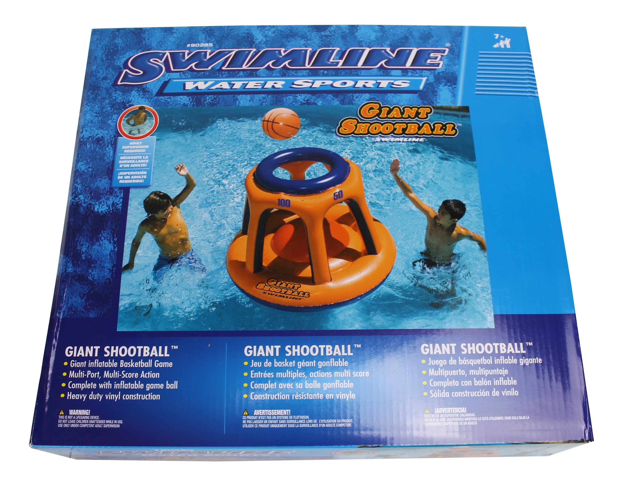 SWIMLINE Inflatable Pool Basketball Hoop Floating Or Poolside Game Giant Shootball Multiple Scoring Ports For Kids & Adults Swimming Splash Hoops With Water Basketball Pools Toy Outdoor Summer Hoops - image 4 of 5
