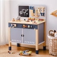 thumbnail image 2 of Tool Bench ROBOTIME Kids Wooden w/ Tools Set & Storage 3+, 2 of 9