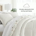 thumbnail image 6 of Noble Linens Down Alternative Foliage Stripe Ivory Reversible Comforter Set, 6 of 8