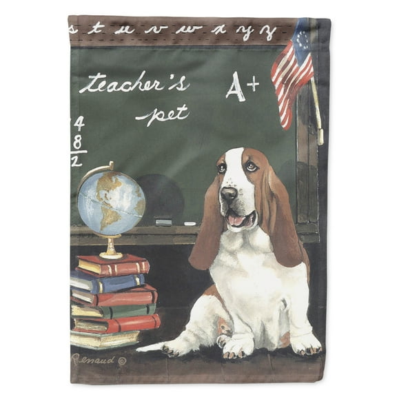 Carolines Treasures PPP3013GF Basset Hound Teachers Pet Flag Garden Size  Small multicolor