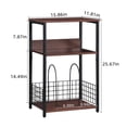 thumbnail image 6 of LELELINKY 3-Tier Record Player Stand with Storage Holds 100 Albums, Turntable End Table for Living Room & Bedroom, Walnut, 6 of 7