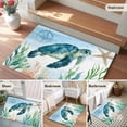 thumbnail image 5 of 2x3 Ft Entryway Area Rug, Sea Turtle Coastal Kitchen Rug Runner Washable Floor Mat, Summer Beach Nautical Starfish Compass Non Slip Indoor Door Mat Throw Carpet for Bathroom Living Room Bedroom, 5 of 8