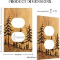 thumbnail image 5 of HPINK-T Rustic Wood Print Pine Tree Light Switch Cover Double Toggle 2 Gang Wall Plate Mid Size Farmhouse Electrical Decorative Mountain Forest Faceplate Switchplate for Bathroom Bedroom Kitchen, 5 of 8