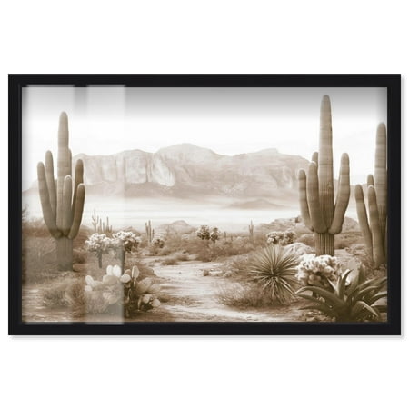 Ghost of Growth I Shadowbox Print Landscape Wall Art by Art Remedy, Black Frame, 15 x 10