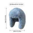 thumbnail image 6 of harmtty Lei Feng Hat Solid Color Imitation Fox Fur Skiing Hat Autumn Winter Women Warm Hat Outdoor Activities Accessories, 6 of 8