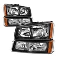 thumbnail image 2 of AKKON - Fit 2003-2006 Silverado 1500/ 1500HD/ 2500/ 2500HD/ 3500 2007 Classic Black Headlight + Bumper+ LED Red Clear Tail Light, 2 of 6