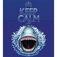 thumbnail image 3 of Sea Animals Duvet Cover Set, Keep Calm and Shark Attack Predators Hunter Dangerous Wild Aquatic Nature, Decorative 3 Piece Bedding Set with 2 Pillow Shams, Calking Size, White and Blue, by Ambesonne, 3 of 3