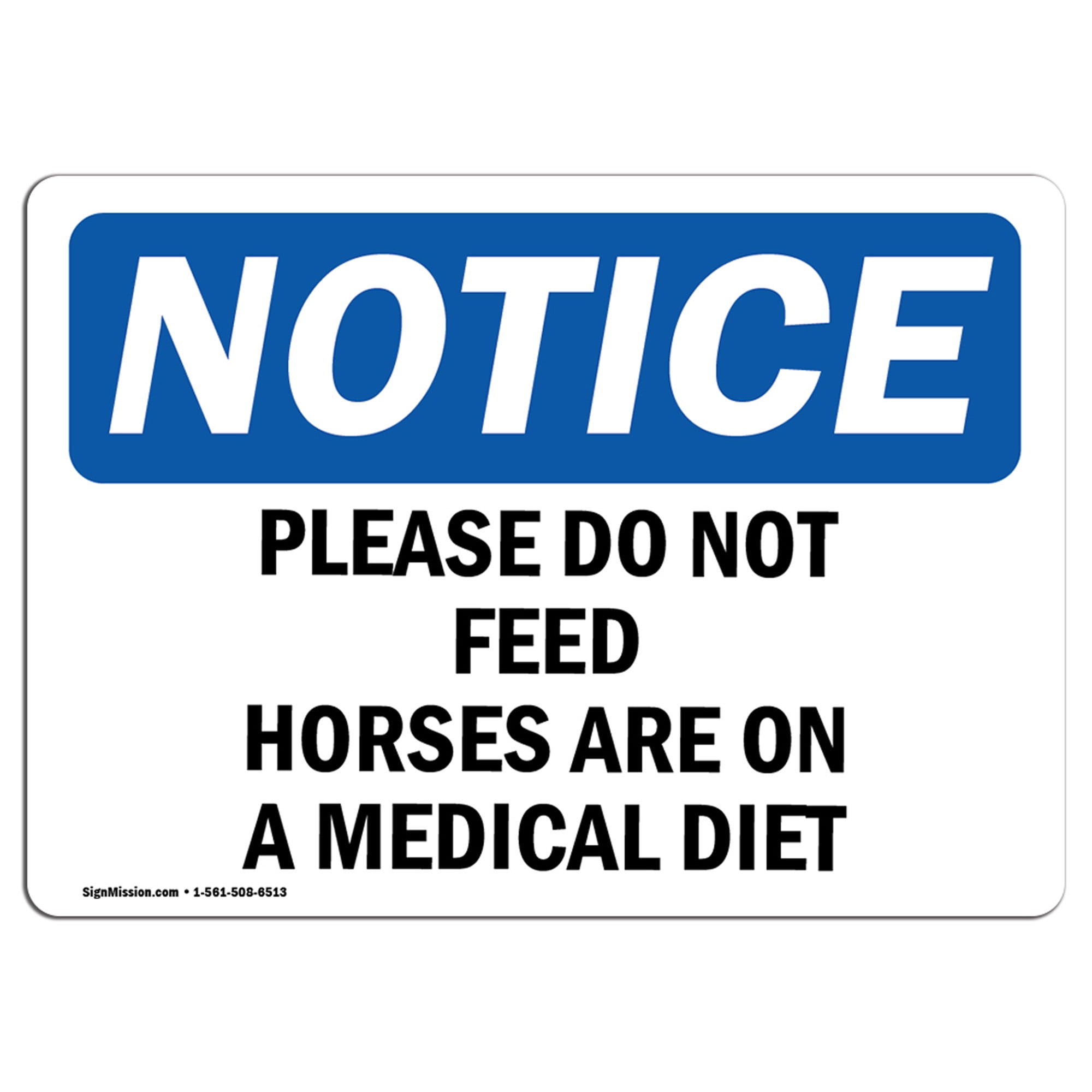 PLEASE DO NOT FEED THE HORSES 2 x SIGNS STRICT DIET LOGO WARNING ALUMINIUM 
