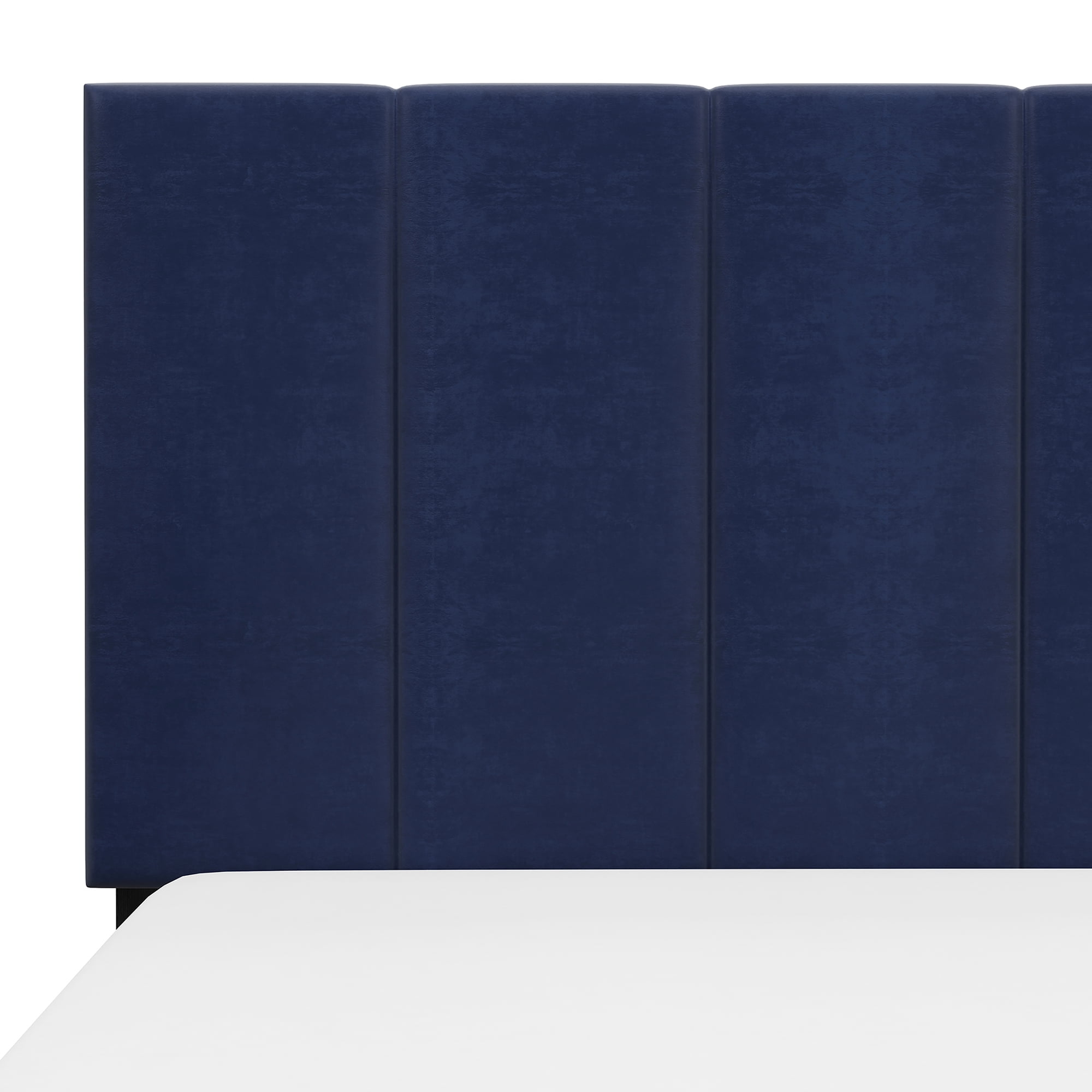 Reece Channel Stitched Upholstered Queen Bed, Sapphire Blue, by Hillsdale Living Essentials