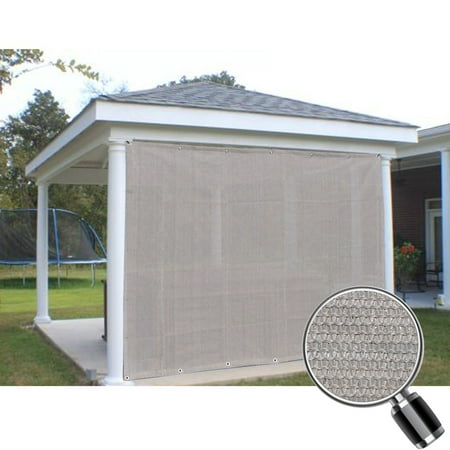 Alion Home Smoke Grey Sun Shade Privacy Panel with Grommets on 2 Sides for Patio, Awning, Window, Pergola or Gazebo 8' x 8'