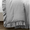 thumbnail image 5 of Lush Decor Reyna Stripe Ruffle Soft Reversible Oversized Comforter Gray/White 3Pc Set Full/Queen, 5 of 6