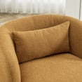 thumbnail image 4 of Poly Blend Boucle Fabric Upholstered Swivel Armchair Brown, 4 of 5