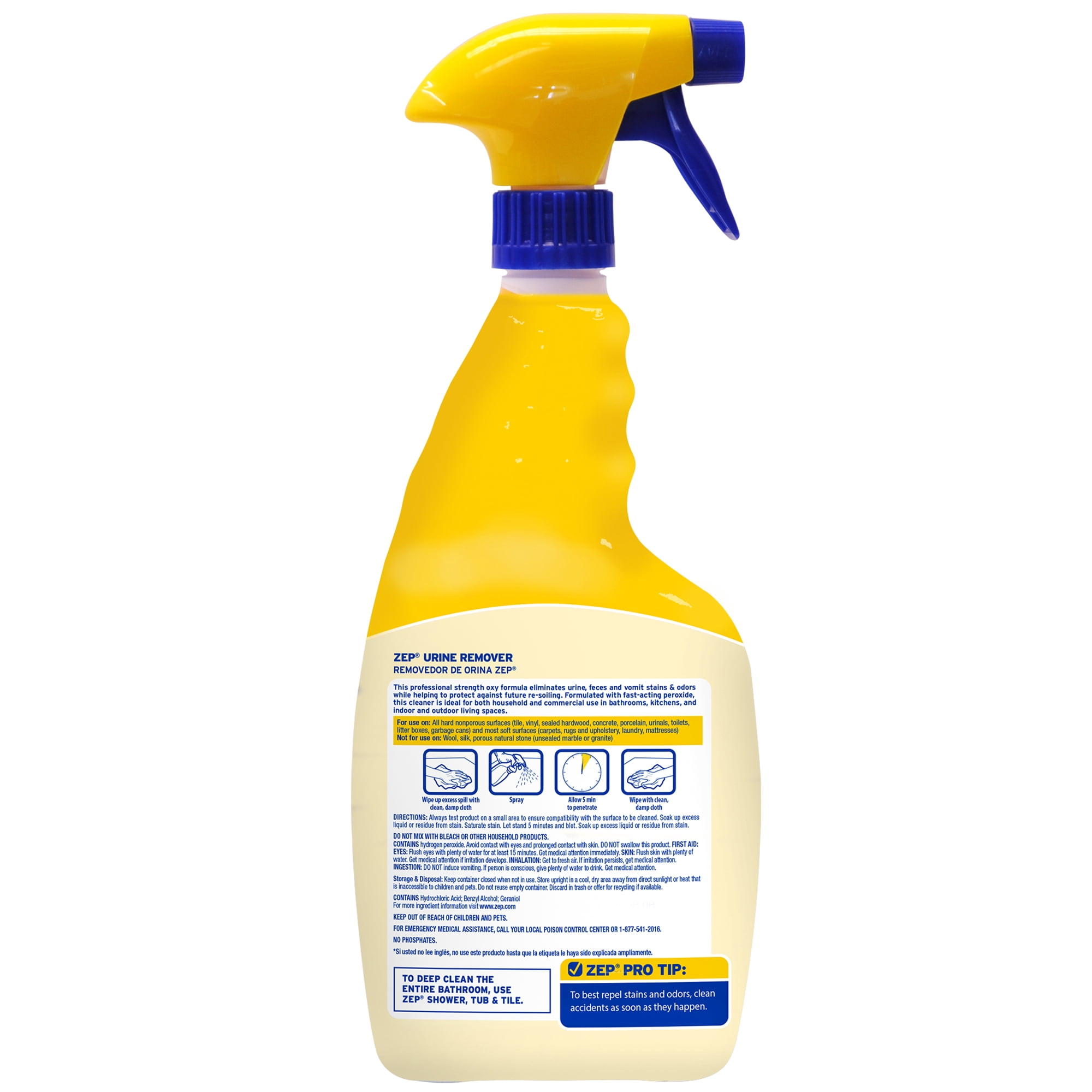Zep Urine Remover - 32 oz. (Case of 12) ZUURMV32 - Targets and Eliminates Urine Odors and Stains, Use On Hard and Soft Surfaces