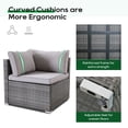 thumbnail image 6 of 7 Pieces Patio Furniture Set, All-Weather Sectional Sofa PE Rattan Wicker Patio Outdoor Conversation Set with Thickened Cushions and Coffee Table (Red), 6 of 8