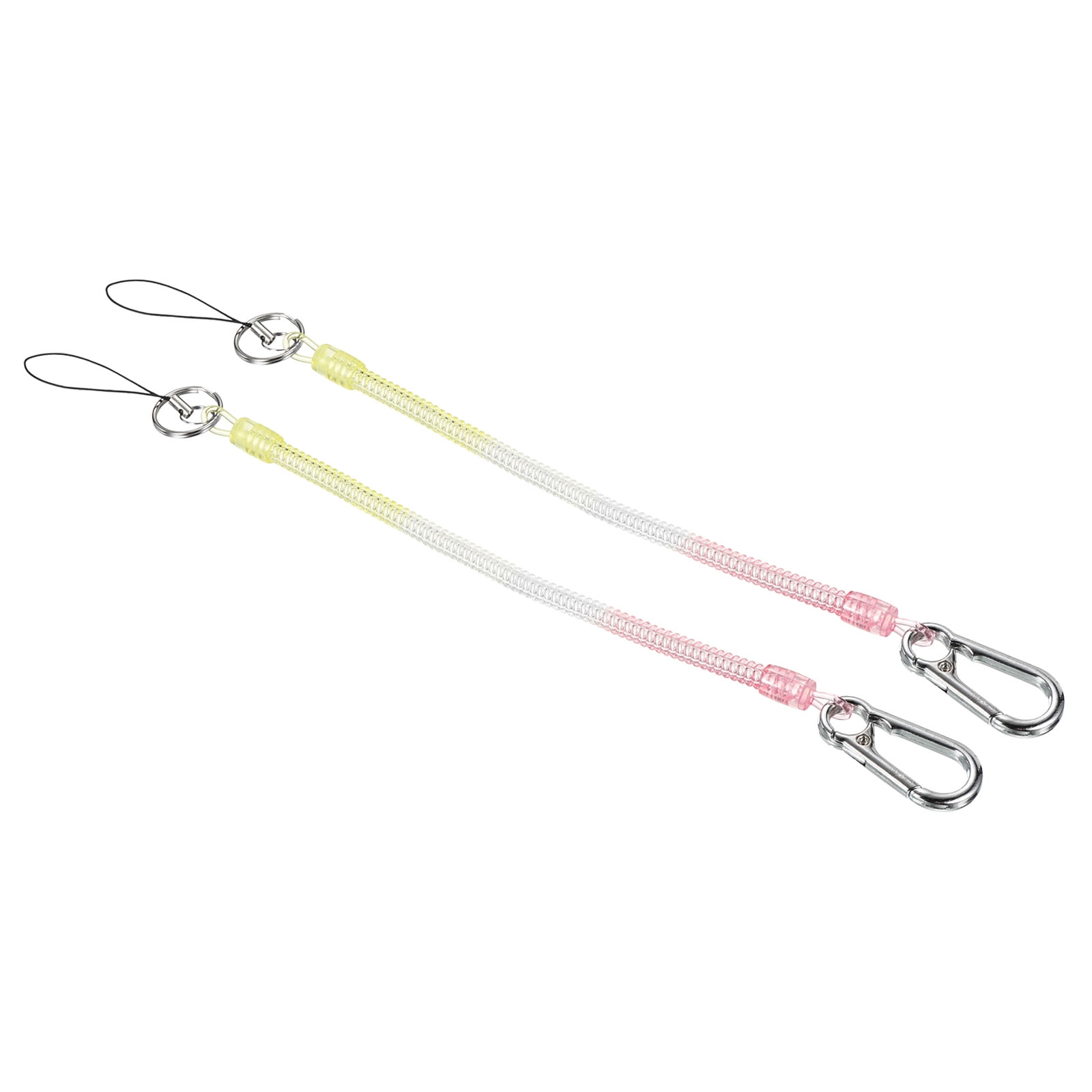 Uxcell Retractable Coil Spring Keychain Clasp with Big Key Ring 260mm