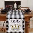 thumbnail image 2 of Table Runner Dresser Scarves 72 Inch Long, Farm Bee Gnome Daisy Floral Linen Dining Table Runners White Black Plaid Buffalo Tabletop Scarf for Wedding Holiday Party Kitchen, 2 of 7