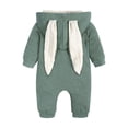 thumbnail image 2 of MYGBCPJS Infant Baby Rabbit Hooded Romper Toddler Long Sleeve Bunny Ear Jumpsuit with Zipper, Size Newborn - 24M, 2 of 4