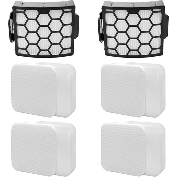 Filter Replacement for Shark Rotator Navigator Lift-Away PowerFins Upright Vacuum LA502, for Part XFFK320 & Part XHF320, 2 Pack LA502 Filters, 4 Pack Foam & Felt LA502 Filters