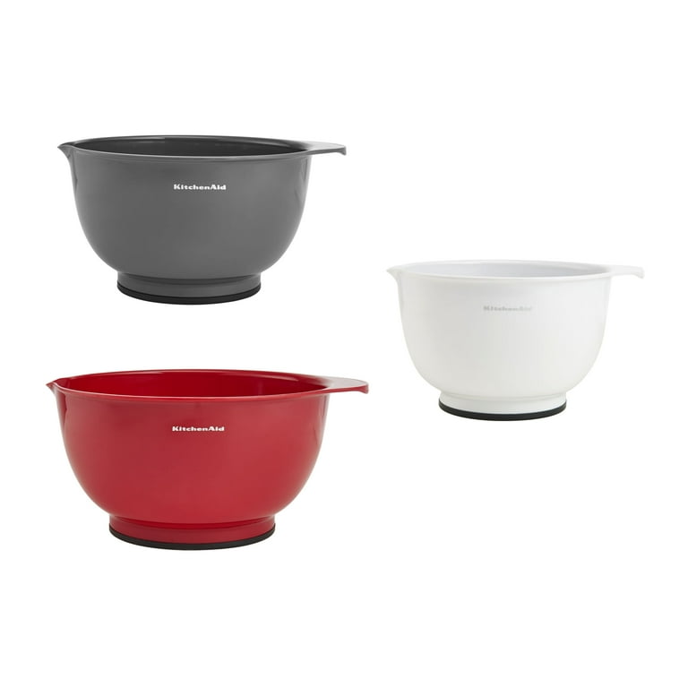 Kitchenaid BPA-Free Plastic Set of 3 Mixing Bowls with Soft Foot in  Pistachio 