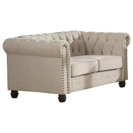 Best Master Furniture YS001 Beige Loveseat Venice Upholstered Living ...