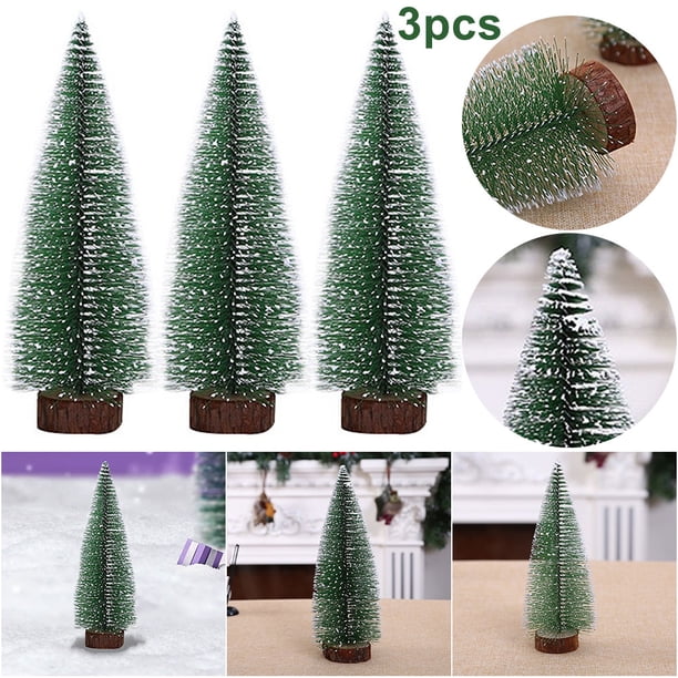 3 Uds Cedro Navidad Cepillo para Botellas Reutilizable Árboles Del (20cm) Blanco