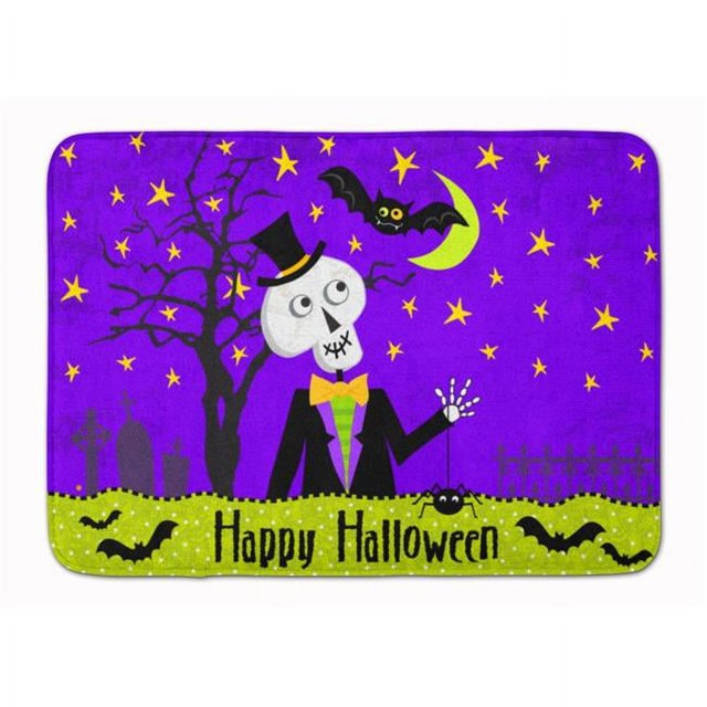 Carolines Treasures VHA3014RUG Happy Halloween Skeleton Machine Washable Memory Foam Mat