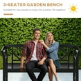 thumbnail image 4 of Outsunny Three-Person  Wooden Bench, Three-Seater Outdoor Patio Bench, Backrest and Armrests, Slatted Seat for Backyard, Porch Garden, Black, 4 of 9