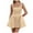 Beige, variant on GEWSEY Women's Sexy Sleeveless Square Neck Adjustable Straps Bow Tie A-line Mini Party Club Dress Beige, L