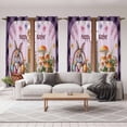 thumbnail image 6 of Happy Easter Kitchen Curtain for Berdoom Living Room Cafe 72 Inch Length, Bunny Eggs Spring Mushrooms Plants Purple Plaid Tiers Curtains Light Filtering Drapes Window Treatment 2 Panels 52"Wx72"L, 6 of 8