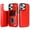 Red, variant on TECH CIRCLE for iPhone 17 Pro Wallet Case with 4 Card Slots, Built-in Snaps Buttons Closure, Stand for Hands-Free Viewing, PU Leather Lightweight Shock-absorbent Protective Cover, Rose