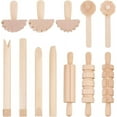 thumbnail image 1 of 12 piezas de herramientas para arcilla y masa, accesorios de juego, incluye rodillos, martillo, herramientas de cerámica de madera y sellos., 1 of 6