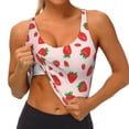 thumbnail image 4 of Lsque Strawberries Printed Women'S Sports Bra, Compression, Moisture Wicking, High-Impact Sports Bra For Women,Supportive sports bra-Medium, 4 of 9