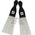 thumbnail image 4 of Black Steel Needle Comb for Hair Styling with Durable Plastic Handle Wide Tooth Comb for Detangling, 4 of 8