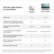 Google HUB 2nd Gen 7 in Smart Home Display with Google Assistant & Power adapter, Quick Start Guide, Privacy card, Safety and Booklet, Charcoal, 1 Pack