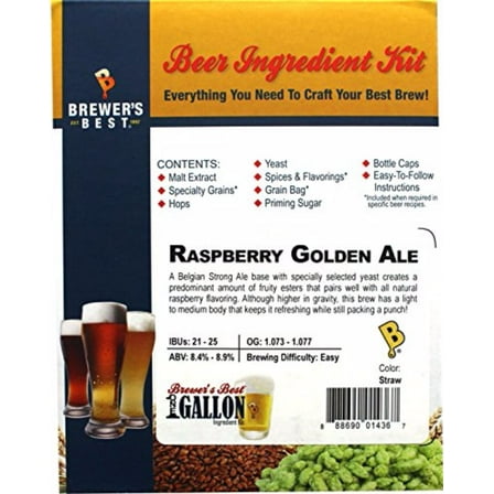 Brewer's Best One Gallon Home Brew Beer Ingredient Kit (Raspberry Golden Ale)