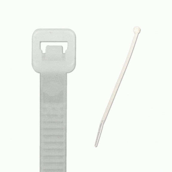 NavePoint 8 Inch Nylon Cable Wire Zip Tie 40 lbs - Natural White 500 Pack Lot Pcs Qty