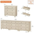 thumbnail image 3 of Mid Century Modern Wooden Dresser Set, Light Beige for Livingroom, 3 of 6