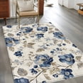 Blue Gray Spring Floral 2.7x5 Rug for Office Desk Chair Area Small ...