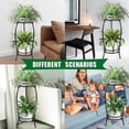 thumbnail image 4 of Plant Stand Indoor Outdoor 2 Tier 25inch Tall Metal Potted Holder, 4 of 5
