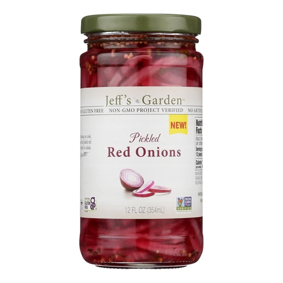 (Price/Case)Jeff's Garden - Onions Pickled Red - Case of 6-12 FZ